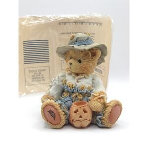 1993 Cherished Teddies "Gary" Scarecrow Bear Figurine #912786